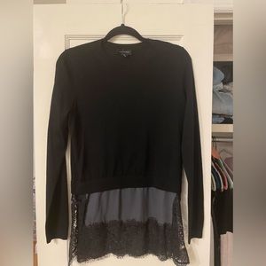 Club Monaco Black Sweater with Grey Lace